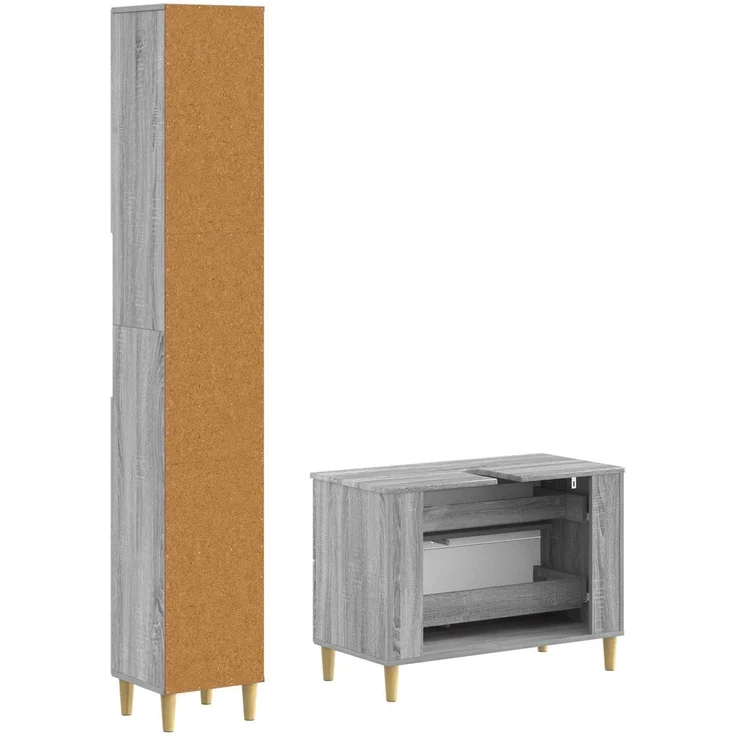 vidaXL 2-teiliges Badezimmer Schrank Set ARNHEM Sonoma-Grau 3417528 – Bild 4