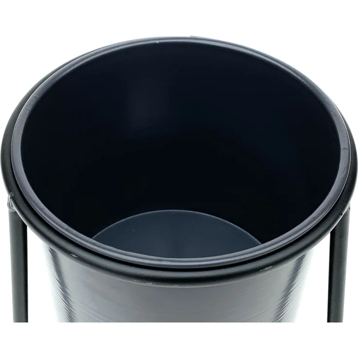 DanDiBo Blumenhocker mit Topf Metall Schwarz 2er Set Blumenständer 96052 Blumensäule Modern Pflanzenständer Pflanzenhocker – Bild 5