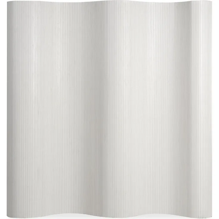 Homestyle4u Paravent Raumteiler, Bambus, weiß, 250 x 0,3 x 200 cm (BxTxH)