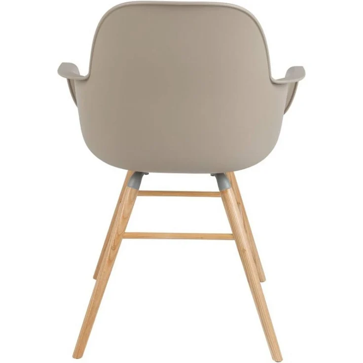 Zuiver Sessel Albert Kuip im 2er-Set, Armlehnstuhl aus Eschenholz und Aluminium in Taupe für Wohnzimmer – Bild 4