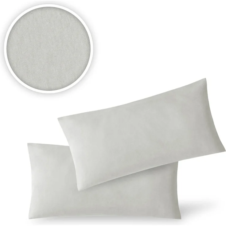Jersey Kissenbezug, 2er Set, Baumwolle, Silber, 40x80 cm – Bild 2