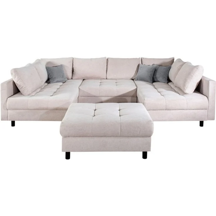 COLLECTION AB Wohnlandschaft Toni U-Form, B: 298 cm, mit Hocker & 3 Zierkissen, Federkern – Bild 4
