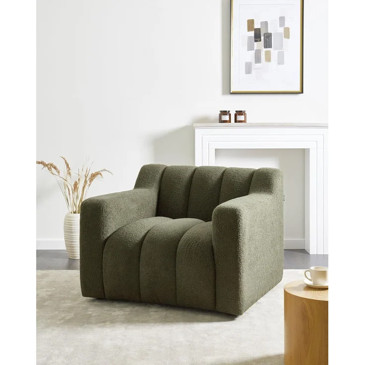 Sessel AGERUP Bouclé Dunkelgrün – Bild 2