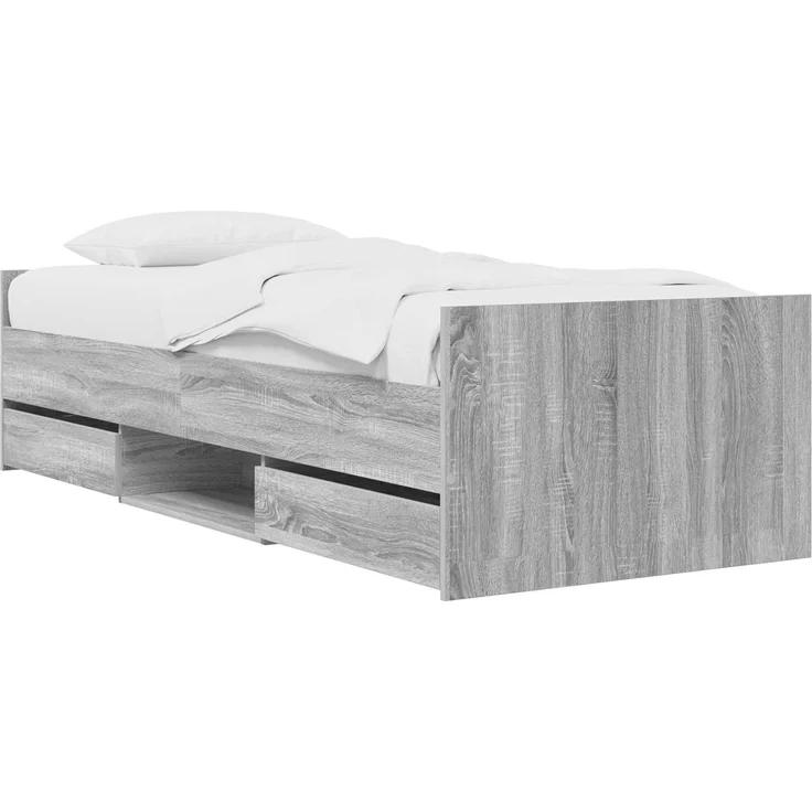 vidaXL Bettrahmen mit Schubladen Grau Sonoma Holzwerkstoff 3429513 – Bild 2