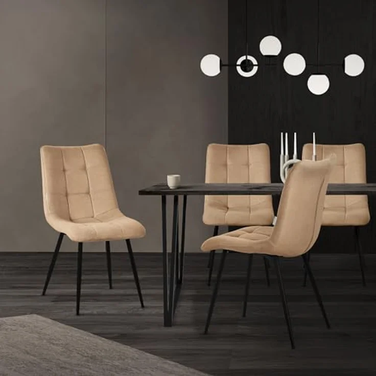 ML-DESIGN Stuhl Esszimmerstühle mit Rückenlehne moderne Design Lounge Küchenstühle (4 St), Polsterstuhl Esstischstühle 4er Set Küchenstuhl Polyester bis 120kg – Bild 3
