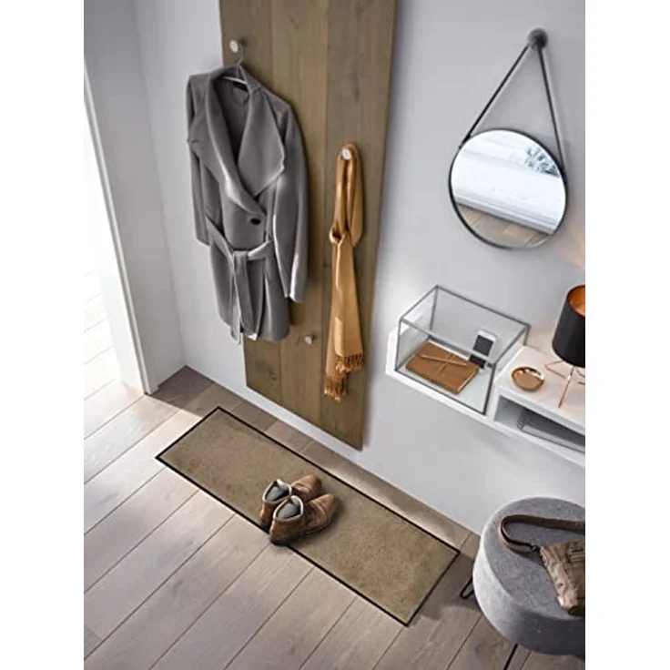 wash+dry Fußmatte, Taupe 35 x 120 cm, innen und außen, waschbar – Bild 2