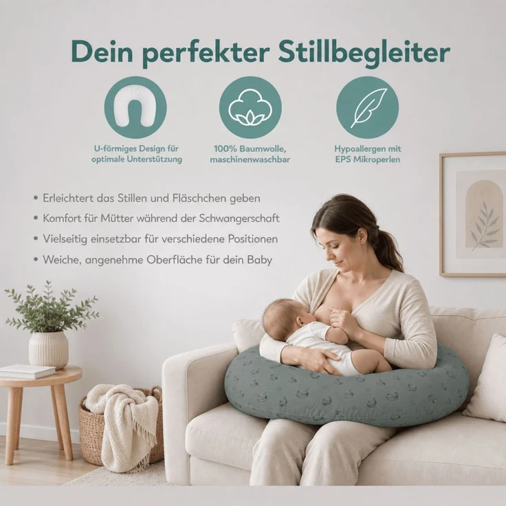 Fillikid Stillkissen Stillkissen EPS Mikroperlen 190 cm Exklusiv – Bild 3