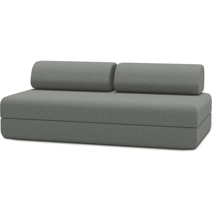 2-3-Sitzer-Schlafsofa aus glattem, grauem Stoff – Bild 1