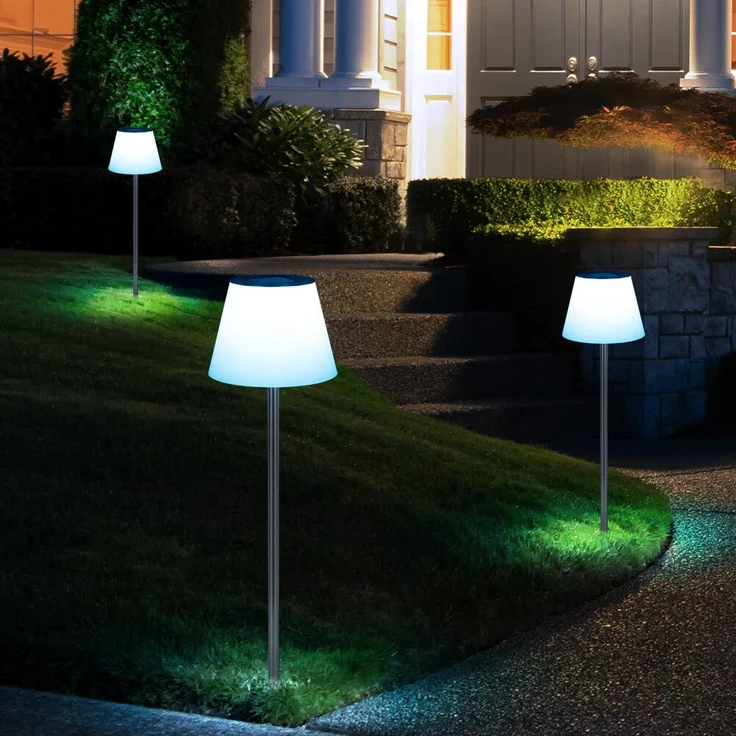 Solar LED Gartenlampe 90 x 18 cm kaltweiß Stehlampe Solarleuchte – Bild 7