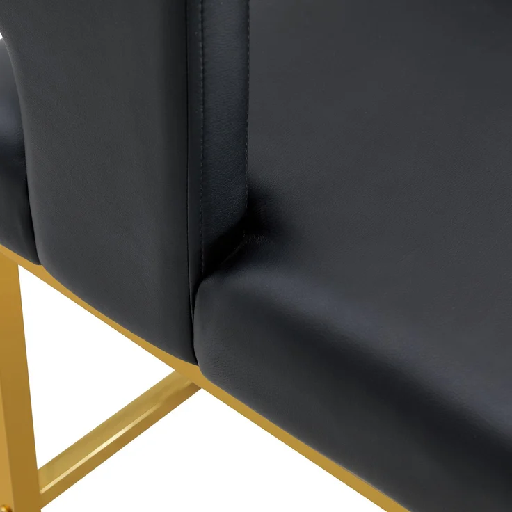 2 Sätze schwarze Barstühle im nordischen Stil, quadratisches Design, goldene Metallbeine, leichtes und bequemes Set. Erfüllen Sie Ihre vielfältigen Produktbedürfnisse.--Schwarz + Gold--91.4x53.3x48cm--YOUDENOVA – Bild 8