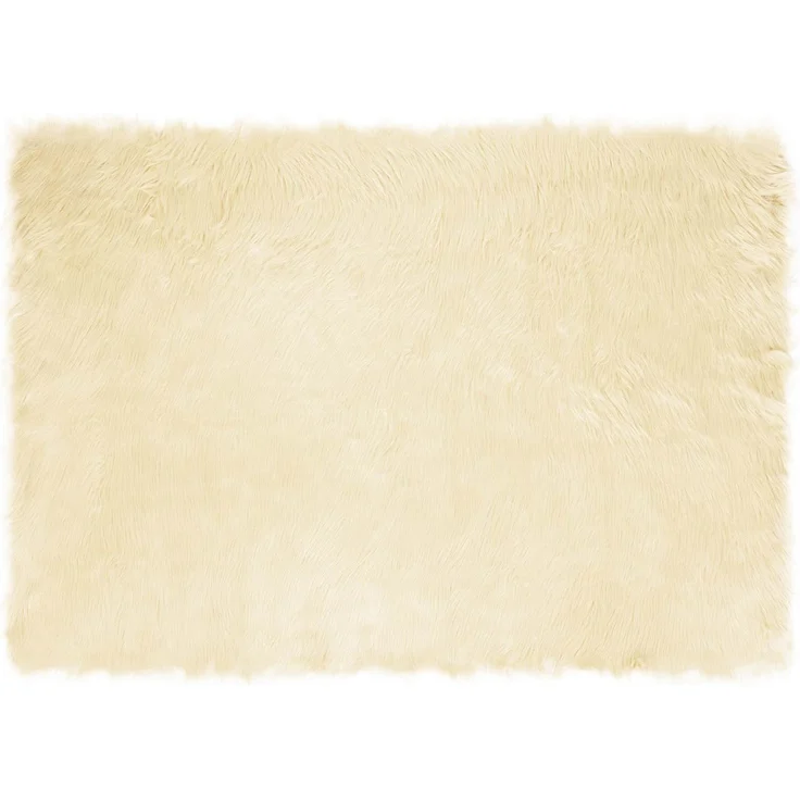 vidaXL Teppich aus Kunstschaffell TAFALLA Creme 140 x 200 cm Polyester 42021505 – Bild 2
