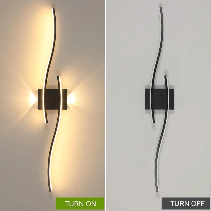 Goeco LED Wandleuchte Innen, 89 cm 29W Schwarz Dimmbar Wandlampe Lang 2 Fimmige 3000K-6500K, Memory-Funktion, Modern Led Wandlicht für Flur Treppenhaus Wohnzimmer Schlafzimmer – Bild 8