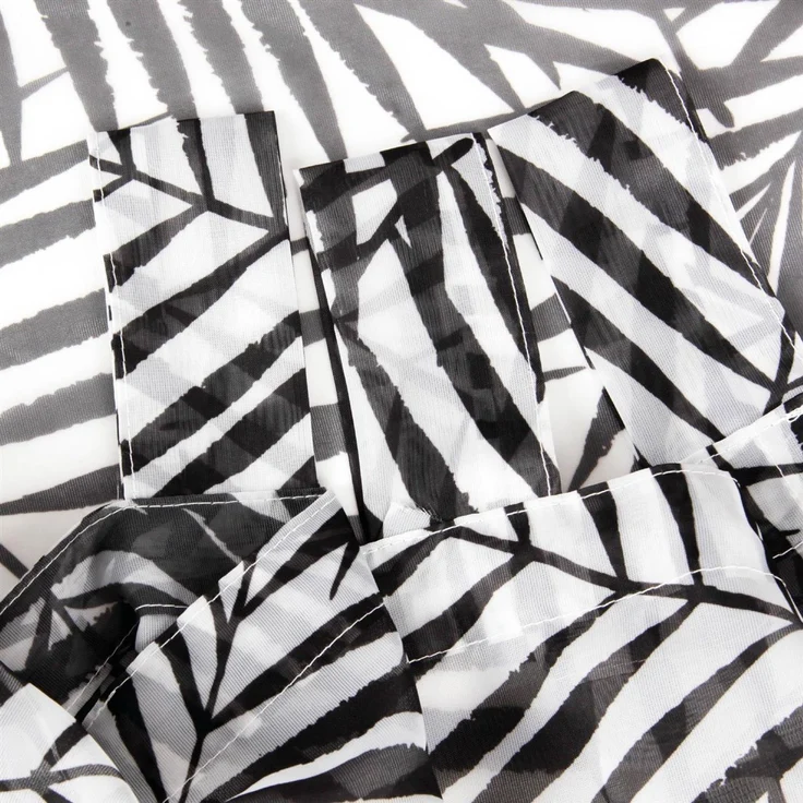 Arsvita Gardine (Black&White) Voile mit Schlaufen 140x245cm Schlaufenvorhang für zu Hause, transparente und moderne Fensterdekoration – Bild 3
