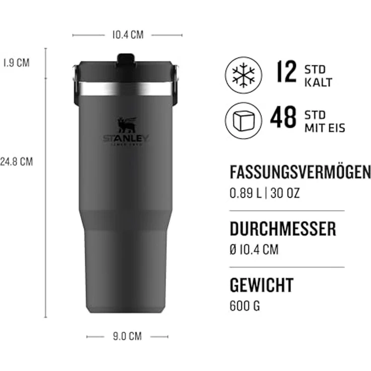 Stanley Classic Iceflow Trinkbecher 0,89 l Charcoal Grey – Bild 2