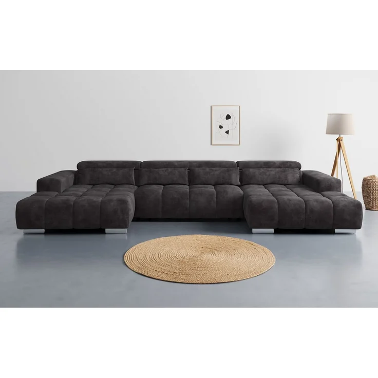 COTTA Wohnlandschaft Orion U-Form, B: 400 cm, Kopfteilverstellung & 4 Kissen, optional elektr. Sitztiefenverstellung – Bild 1