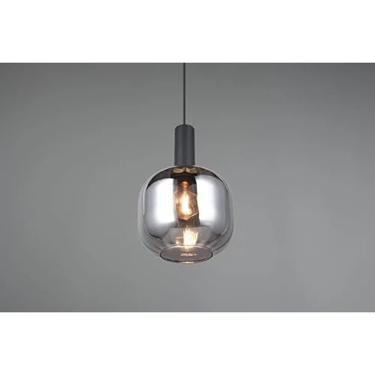 TRIO DIVA Pendelleuchte DH 20x150 cm, einflammig, schwarz, elegantes Design mit mattem Schwarz und Chrom, geeignet für LED Leuchtmittel – Bild 4
