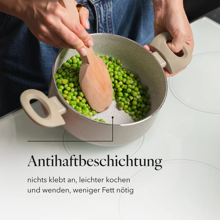 FLORINA Aluminiumtopf ISLA 1,6L I 18 cm I Aluminium Kochtopf mit Antihaftbeschichtung I Schnelles und gleichmäßiges Erhitzen I Soft-Touch-Griffe I Ästhetisches Design, Grau – Bild 4