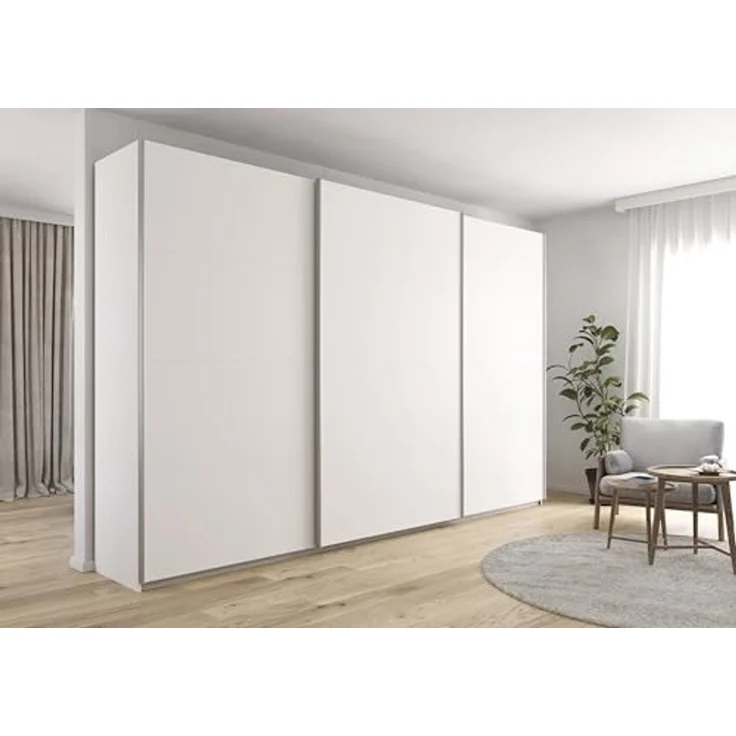 Rauch Möbel Kulmbach, Kleiderschrank mit Schwebetüren für Schlafzimmer, Kinderzimmer, Garderobe, Flur, 3-türig, mit Soft-Close-Funktion, Zubehör Premium, Farbe Weiß, Breite 360 cm – Bild 2