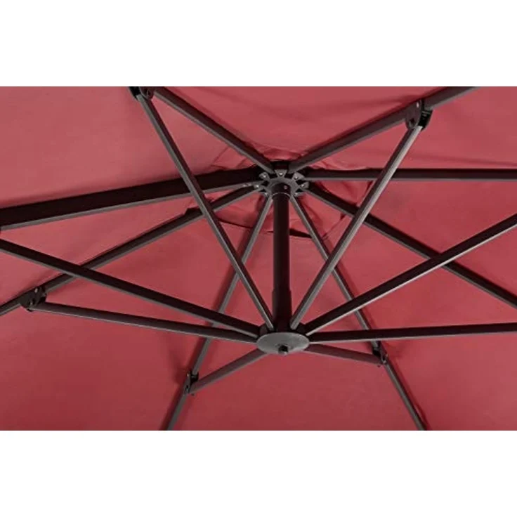 Schneider Schirme Ampelschirm, Rhodos Twist, Bordeaux / Schwarz, 3x3 m – Bild 5