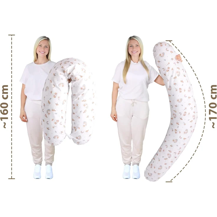 Amilian Stillkissen XXL 170 cm - Schwangerschaftskissen & Seitenschläferkissen mit Bezug, - Lagerungskissen - Nursing Pillow - Pregnancy Pillow, mit Füllung, Schlafkissen für Seitenlage - Körperkissen – Bild 3