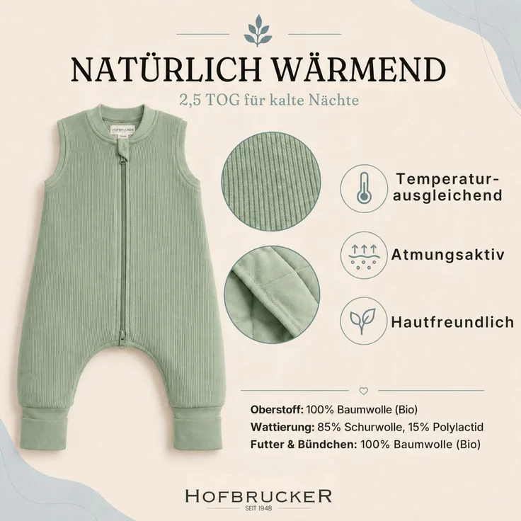 Hofbrucker Baby Winter Schlafsack mit Füßen MATTI – Bild 17