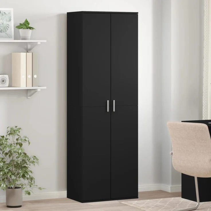 vidaXL Highboard Schwarz 60x35x180 cm Holzwerkstoff 3276666 – Bild 1