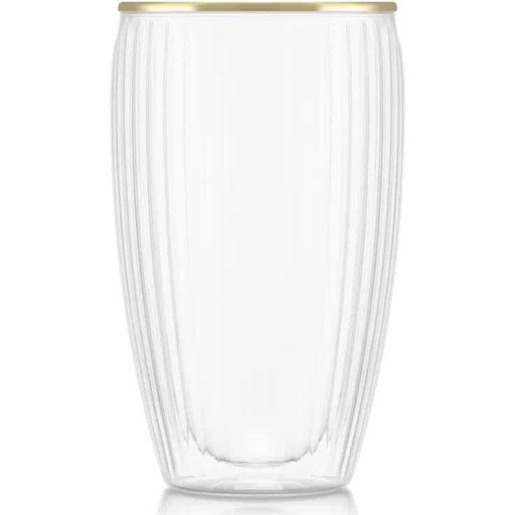 Bodum 2 Stück Glas doppelwandig 0.32l Pavina geriffelt