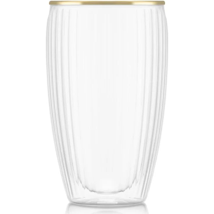 Bodum 2 Stück Glas doppelwandig 0.32l Pavina geriffelt