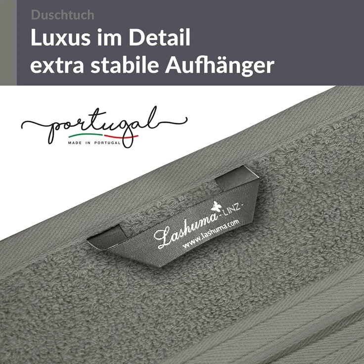 Lashuma Duschtuch Linz, Frottee (1-St), Flauschiges Badetuch grau 70x140 cm – Bild 8