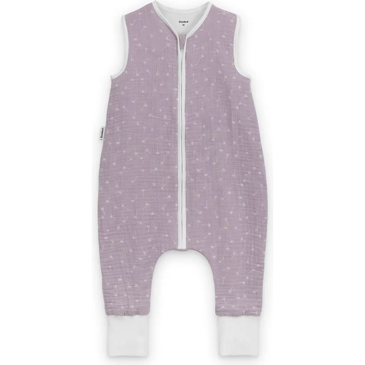 Ehrenkind® Baby Sommerschlafsack mit Füßen Musselin | aus weicher OEKO-TEX zertifizierter Bio-Baumwolle | Sommer Baby Schlafsack 1 TOG Gr. 80 Farbe Flieder Gemustert – Bild 1