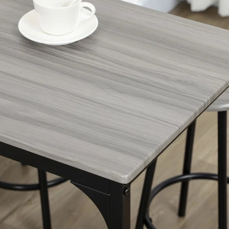 HOMCOM Bartisch Set, MDF, Metall, Grau, 110L x 50B x 89,5H cm – Bild 9
