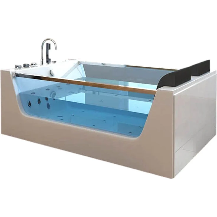 XXL Luxus LED Whirlpool Badewanne + Lichttherapie 180x120 +Heizung +Ozon – Bild 1