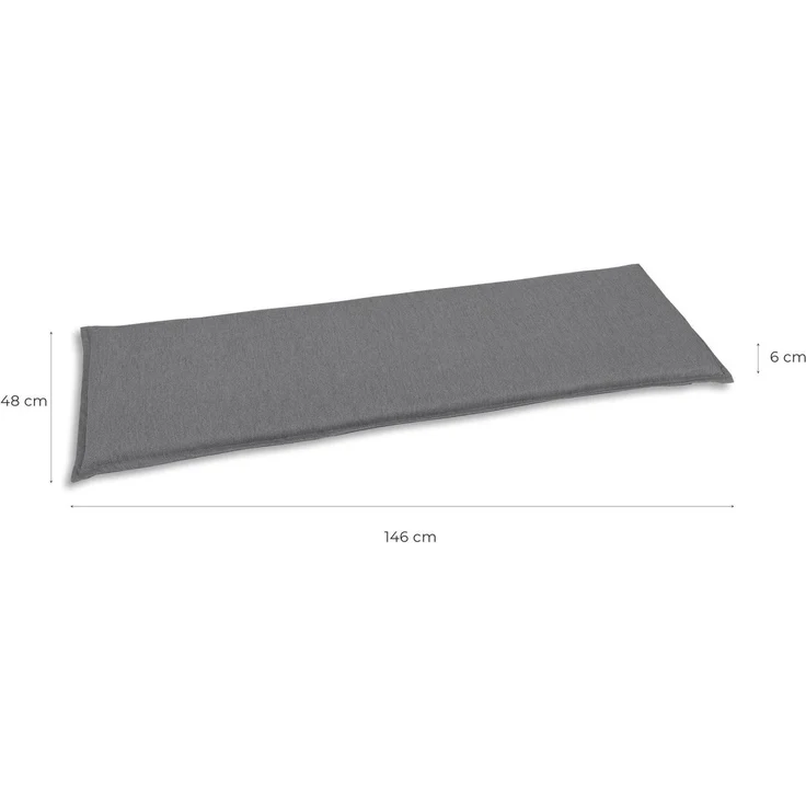 GO-DE Bankauflage, (148 cm x 6 cm x 48 cm), 3 Sitzer, wasserabweisend – Bild 2