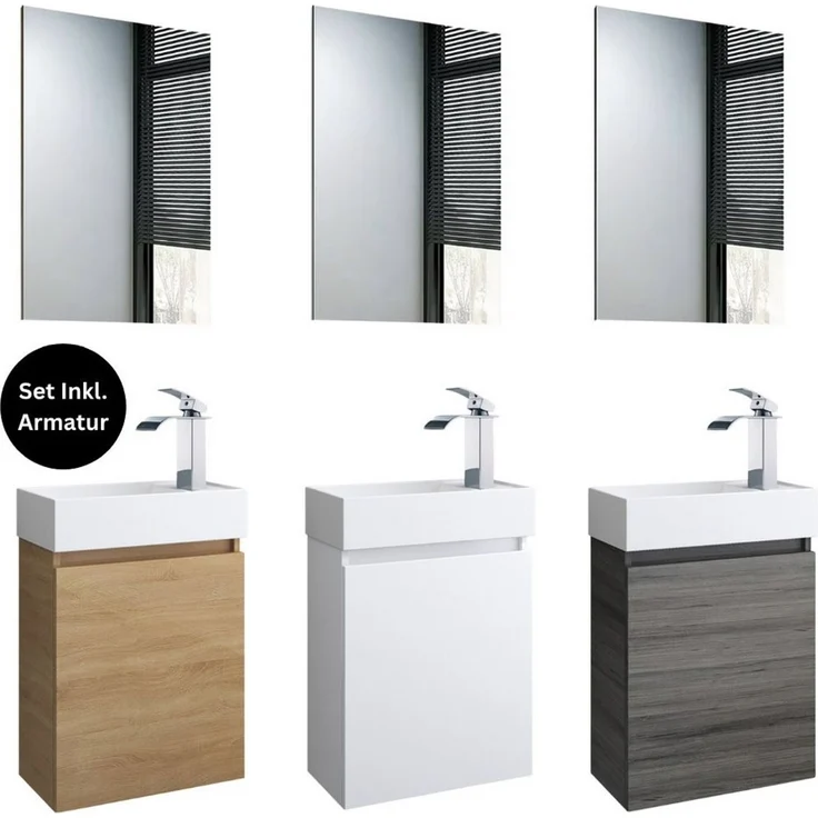 Faizee Home Badmöbel-Set Badmöbel 40 cm Badschrank Waschtisch Unterschrank – Bild 2