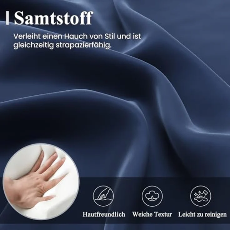 COLAMY Gepolsterter Ohrensessel 2er Set aus Samt – Moderner Lounge-Sessel mit weicher Rückenlehne, Komfortabler Sessel für Wohnzimmer, Schlafzimmer, Apartment & Leseecke, Blau – Bild 9