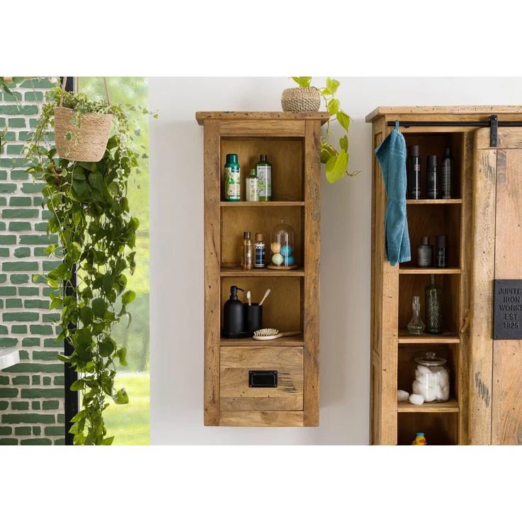 Hängeschrank Mango 50x26x120 natur lackiert RAILWAY #180 – Bild 9