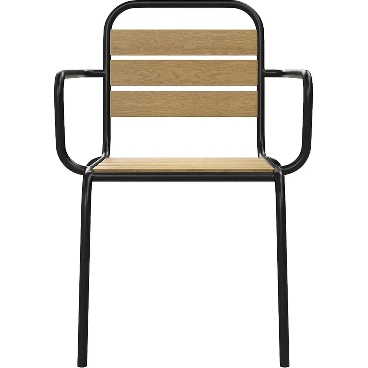 Vente-unique - LYLIOS Garden dining set Metall Schwarz - B 59,5 cm x H 80 cm x L 54 cm – Bild 4