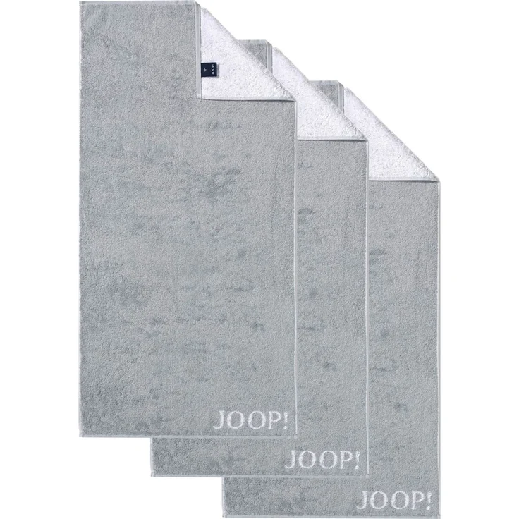 JOOP! Handtuch Classic / Infinity Kollektion, 3er Pack - Walkfrottier Grau 50x100cm