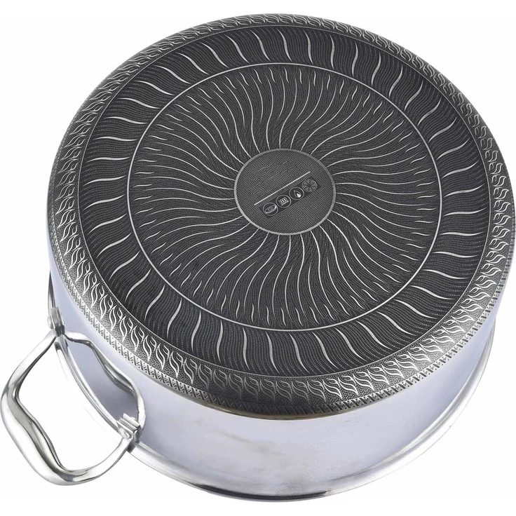 Ø28cm Kochtopf Edelstahl Wabenmuster Induktion Topf mit Glasdeckel Anti Haft Kratzfest Rostfrei – Bild 3