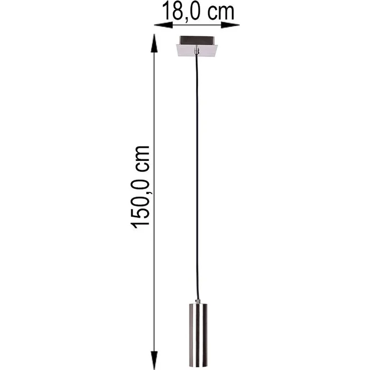 2x Pendelleuchte, Metall, nickel-matt, GU10, H 150 cm – Bild 7