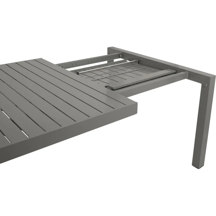 DEGAMO BAGO XL Garten-Ausziehtisch, Aluminium, silbergrau,195/255x120cm – Bild 4