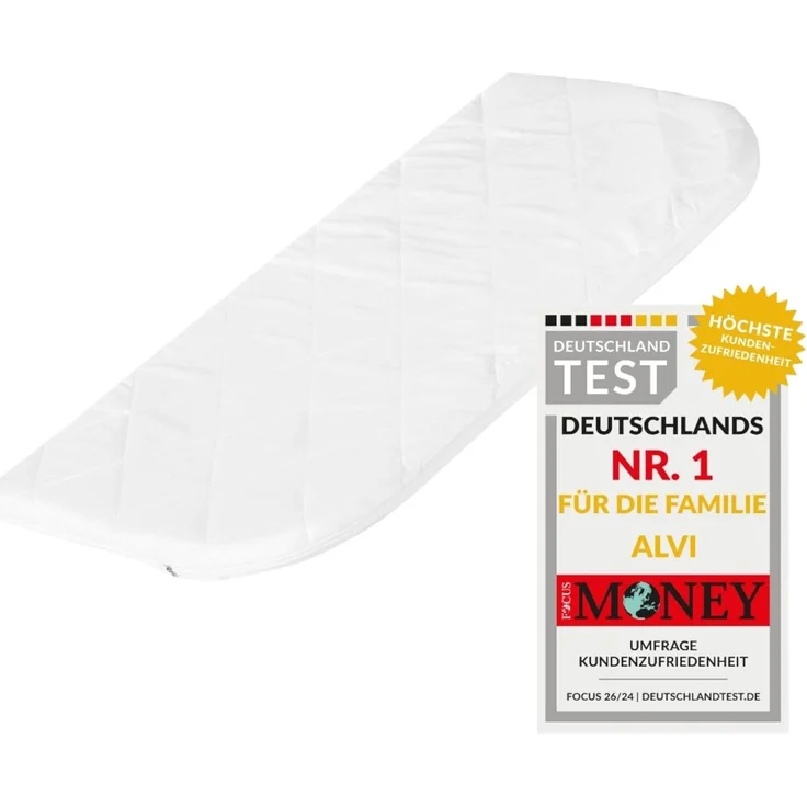 Alvi Beistellbettmatratze abgerundet, Matratze für Beistellbett 80x42 cm und 89x50 cm, Babymatratze 2 abgerundete Seiten für Beistellbett, Größe:89 x 50 x 4.5 – Bild 2