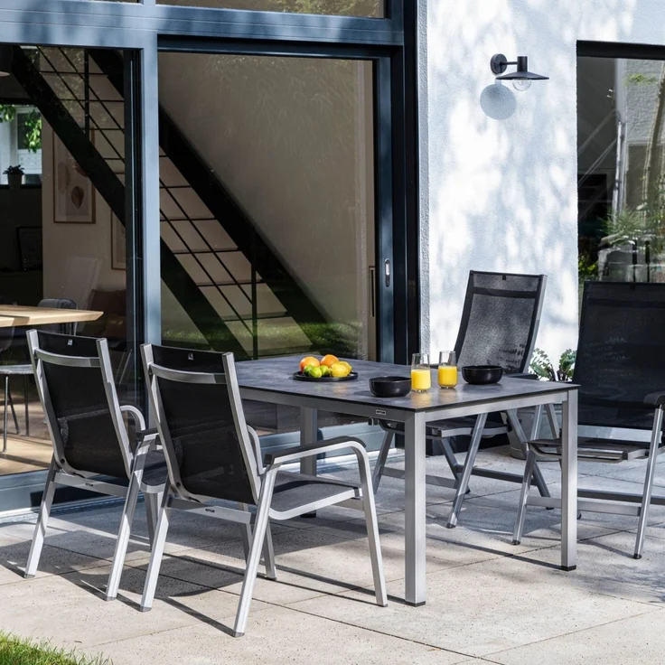 Kettler 'Basic Plus' Gartenstuhl, stapelbar, Aluminium silber, 66 x 69 x 98 cm – Bild 2