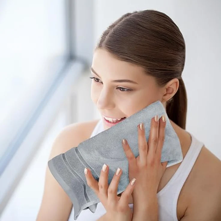 Utopia Towels - 8er-Pack Handtuch-Set mit Aufhängeschlaufe aus 97% Baumwolle, saugfähig und schnell trocknend 2 Badetücher, 2 Handtücher, 4 Waschlappen (Kühl Grau) – Bild 8