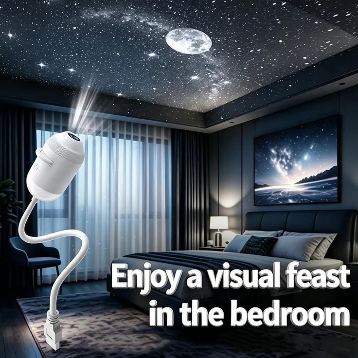 FELIXLEO LED-Sternenhimmel 5D Hologramm Sternprojektor USB Galaxie Mond Nachtlicht 3 Filme – Bild 3