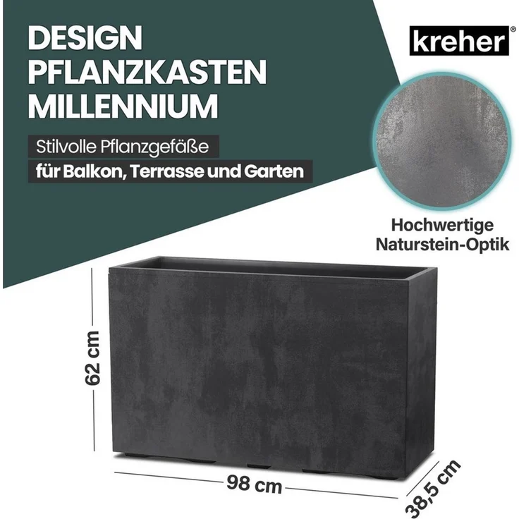 Kreher Pflanzkübel 'Millennium Fence', XXL Sichtschutz in verschiedenen Farben (1 St)