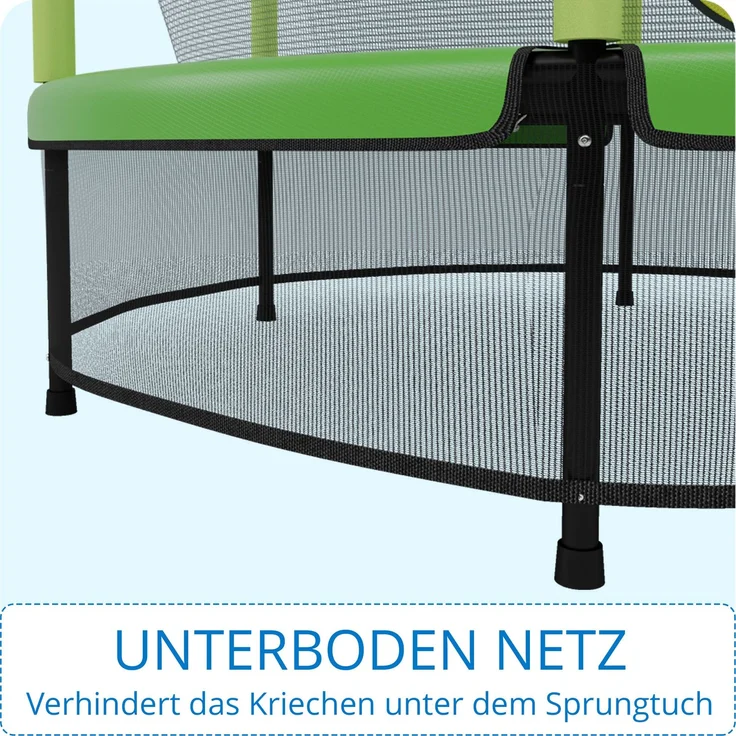 Kinetic Sports Gartentrampolin JUMPER 140, Ø 140 cm, Gummiseil Fun Jumper mit Sicherheitsnetz, Schutzpolster – Bild 7