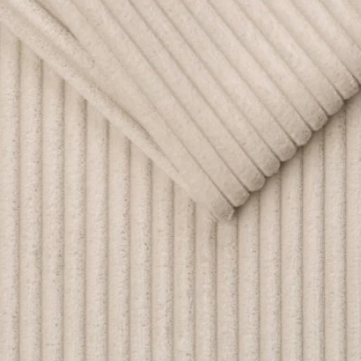 Ohrensessel mit Hocker Landhausstil Polster-TV-Lesesessel Cordstoff Beige Creme – Bild 6