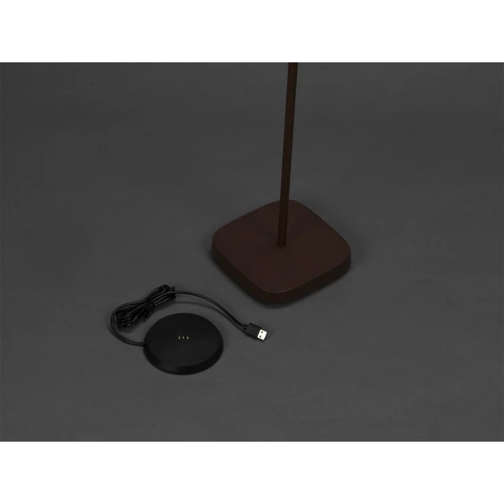 SET Akku Stehlampe 120cm & Tischleuchte 36cm für Outdoor kabellos Rostoptik – Bild 6
