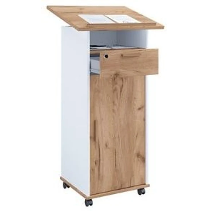 VCM Stehpult Melta 919440 Weiß / Honig-Eiche H. 120 x B. 60 cm x T. 50 cm – Bild 5